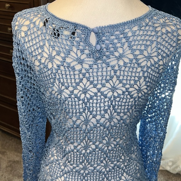 SER.O.YA Parley Crochet Top in Sky Blue - Picture 7 of 8